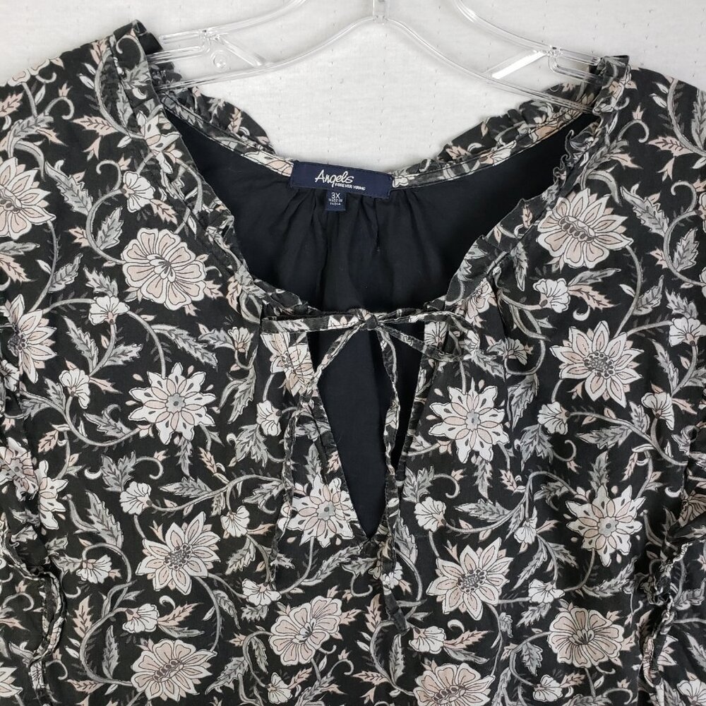 Angels Forever Young Peasant Blouse Top Floral Print Boho Cotton size 3X Resort - Picture 5 of 12
